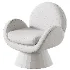 Swivel Armchair With Solid Wood Base - Thumbnail 4