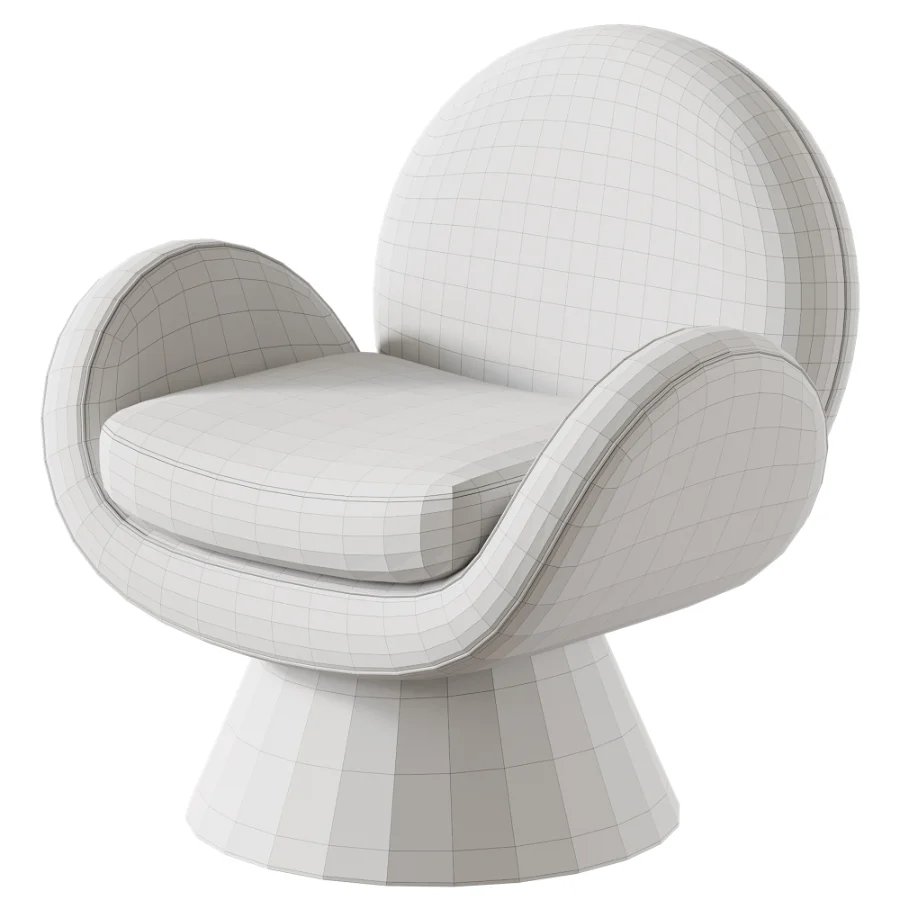 Swivel Armchair With Solid Wood Base - Image 4