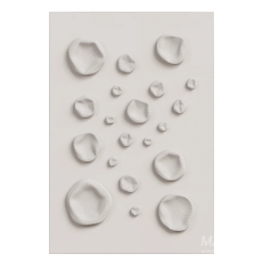 Abstract Chrome Pebble Wall Sculptures and Decor 09 - Image 6