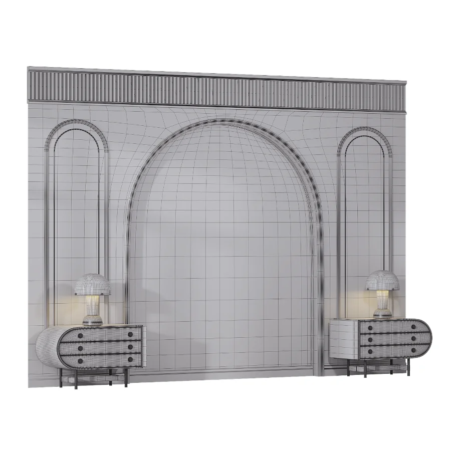 Modern neoclassical style bedroom headboard set 004 - Image 5