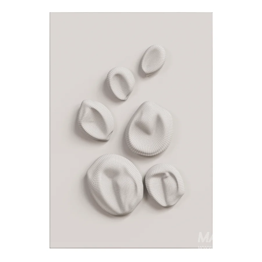 Abstract Chrome Liquid Shell Wall Decor - Image 5