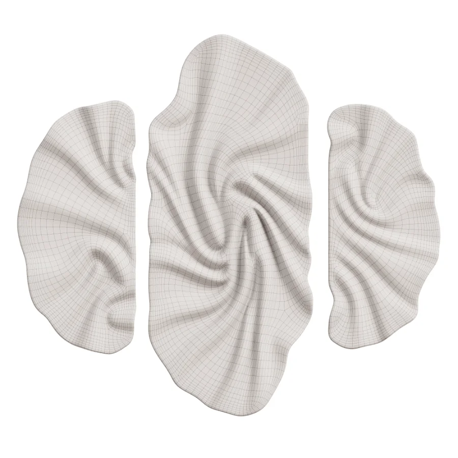 Modern Fluid Brass Metal Wall Decor Triptych - Image 6