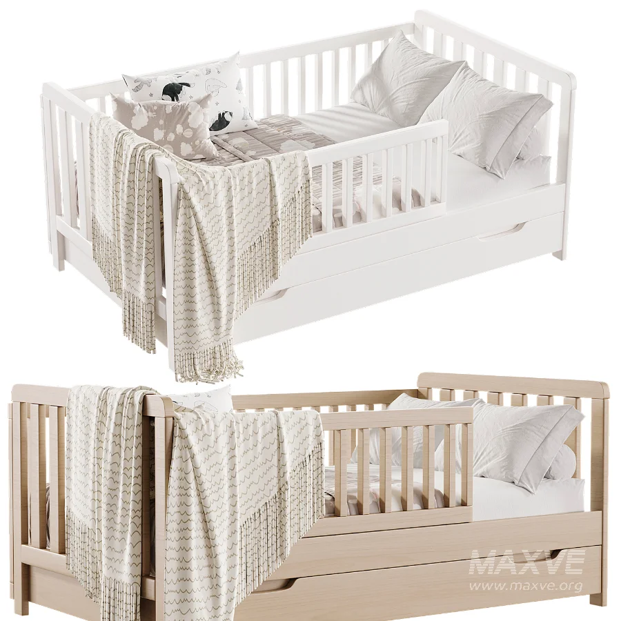 Minimalist White Toddler Bed with Storage - Image 4
