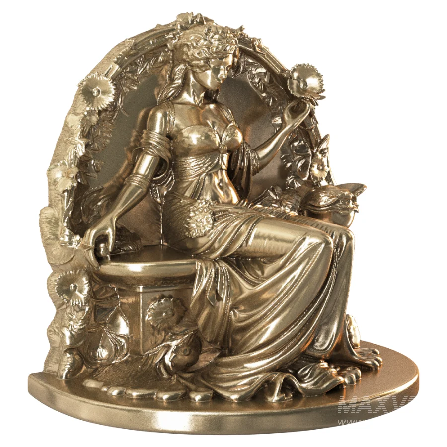 Art Nouveau Goddess with Floral Swan - Image 5