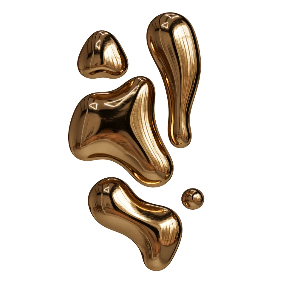Modern Abstract Chrome Liquid Wall Art - Image 4