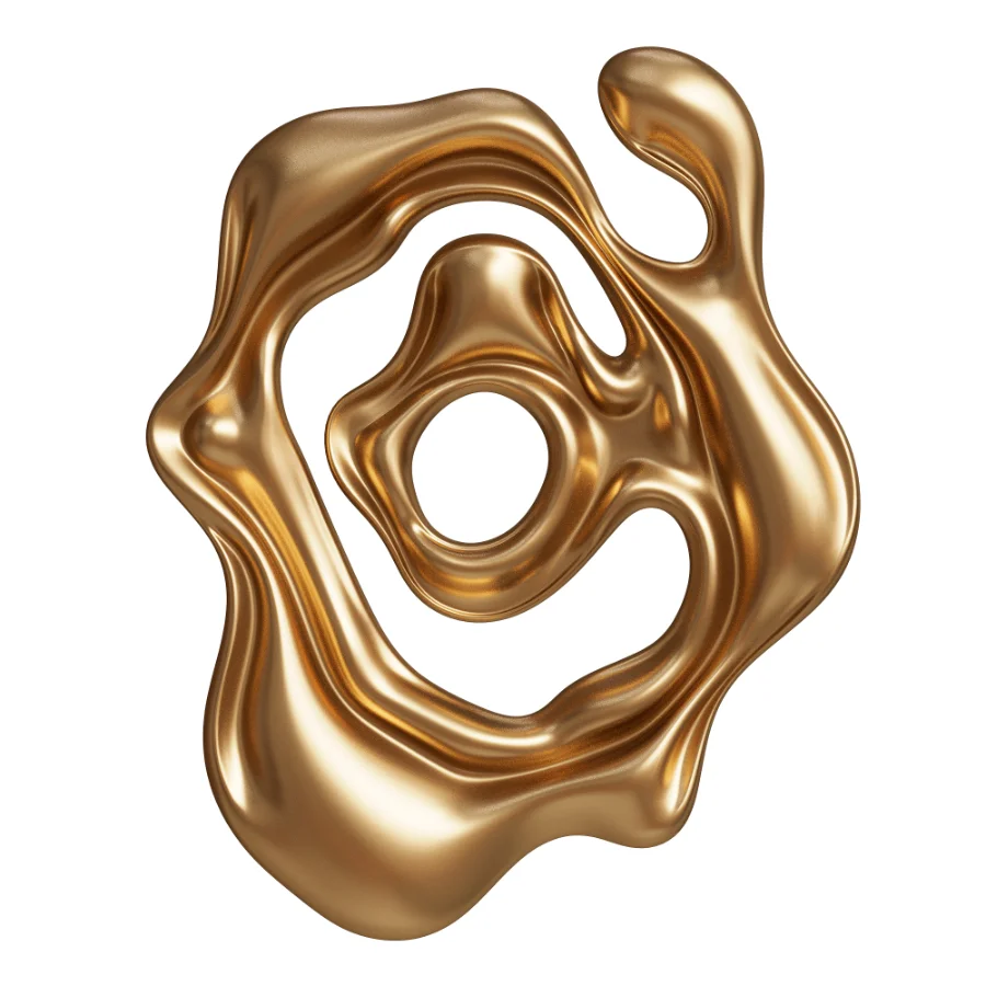Wall Sculpture Modern Liquid Chrome Metal - Image 1