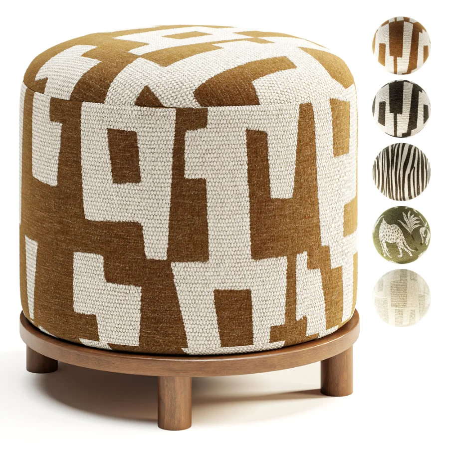 Bisou Performance Jacquard Ottoman - Image 1