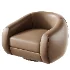 Laszlo Camel Brown Boucle Swivel Chair - Thumbnail 6