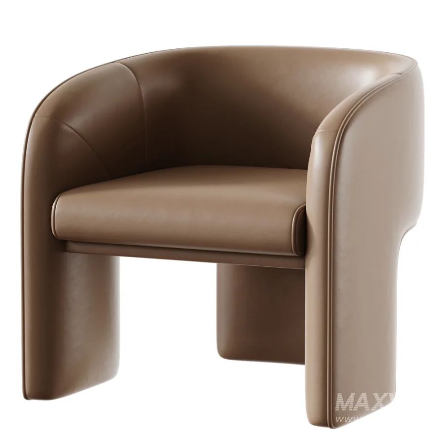Modern Simple Style Solid Color Barrel Chair - Image 3