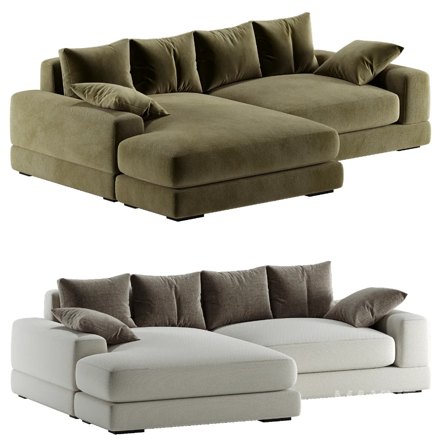 White L Shaped Deep Sofa - Image 1