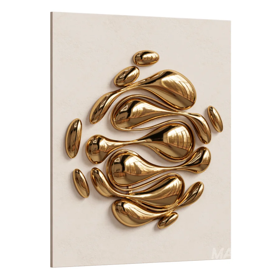Modern Liquid Gold Flow Wall Decors - Image 3