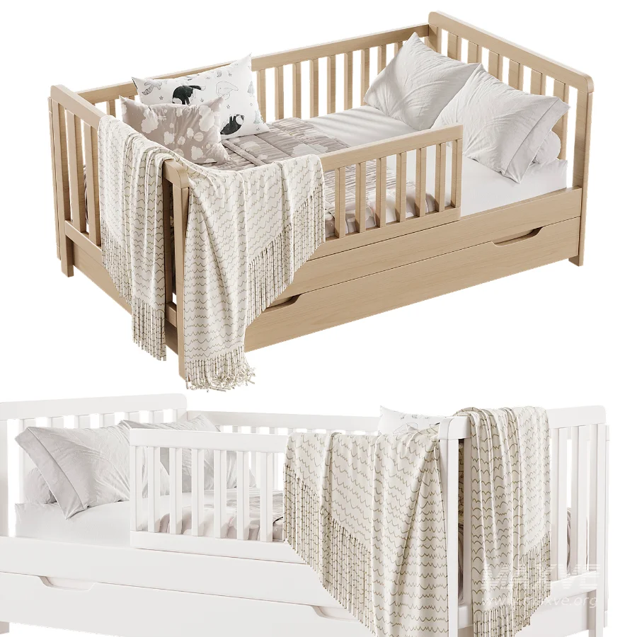 Minimalist White Toddler Bed with Storage - Image 3
