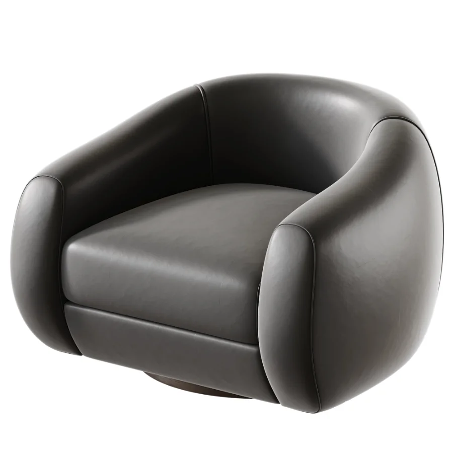 Laszlo Camel Brown Boucle Swivel Chair - Image 5