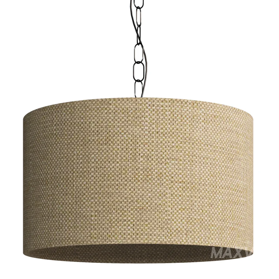 Brass Linen Fabric Pendant Lamp - Image 2