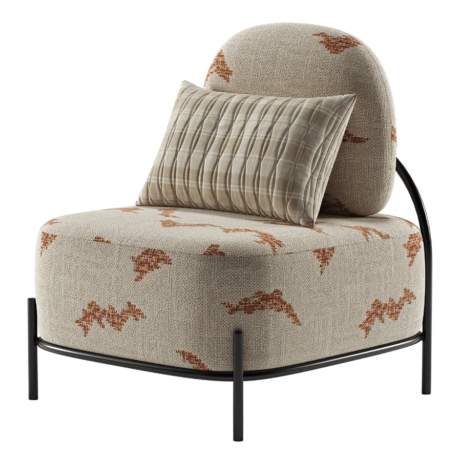 Yellow Linen Accent Chair - Image 3