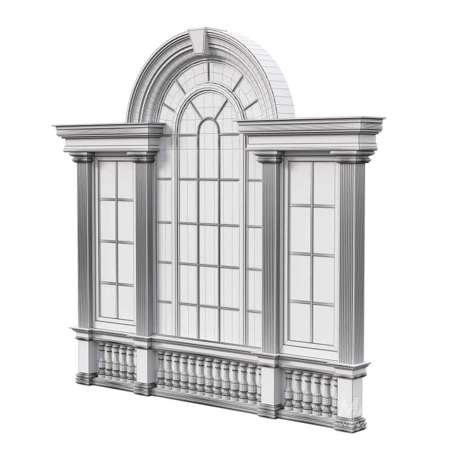 Architectural Classic Window 3D Model 15 - Image 4