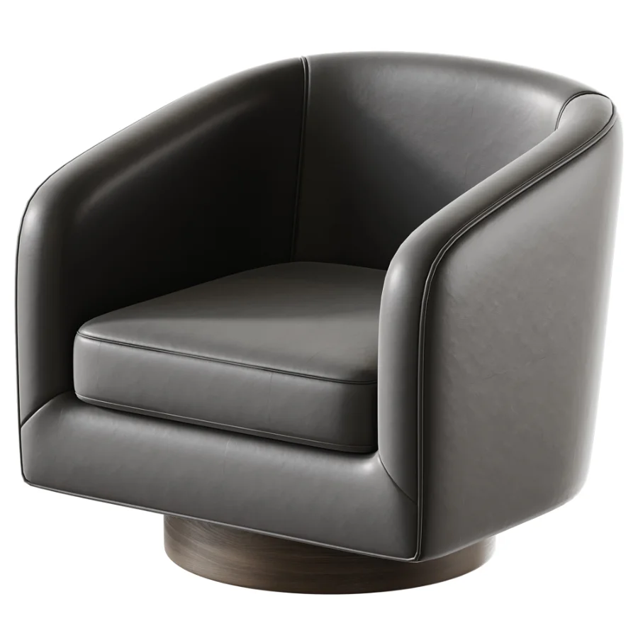 Velvet Boucle Upholstered Accent Chairs Swivel Barrel Chair - Image 1