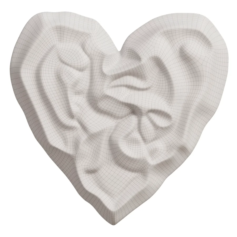 Wall Decor Crumpled Liquid Metal Heart - Image 6