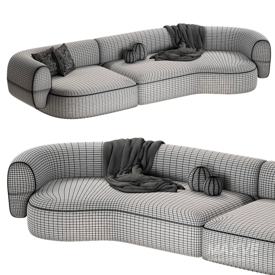 Contemporary Modern Hug Modular Sofa in Famiglia Fabric by Collector Studio - Image 6