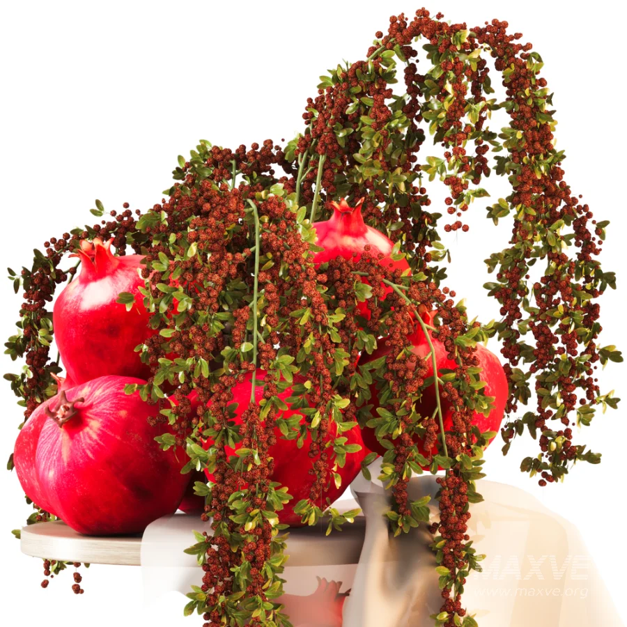 Pomegranate Cascade Fruit & Floral Arrangement - Image 5