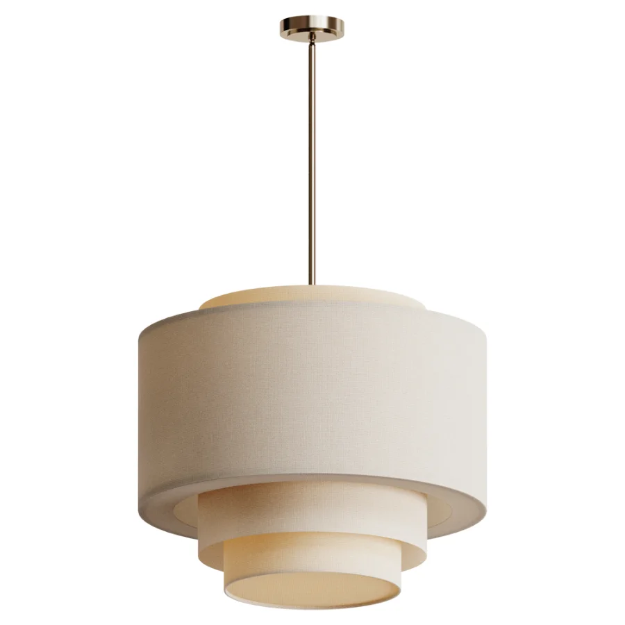 Rejuvenation Tiered Linen Drum Nickel Pendant - Image 1