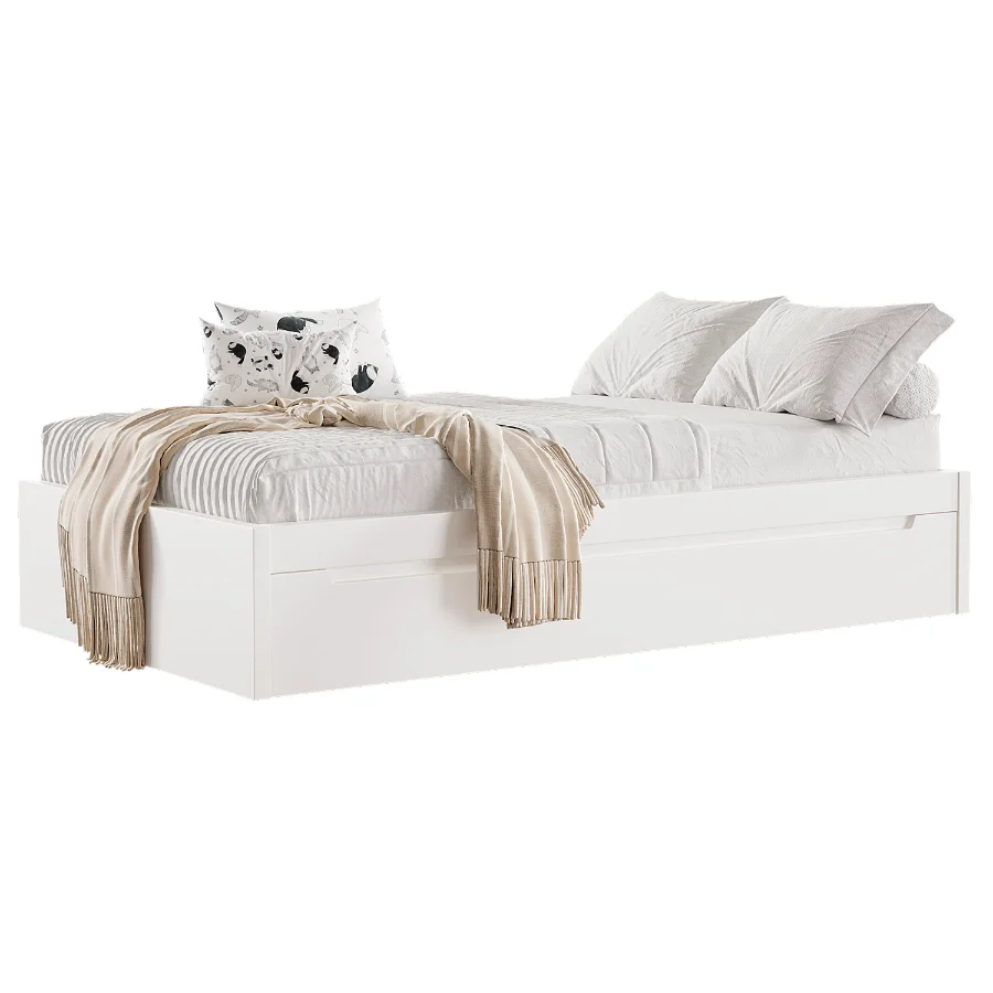 BARI White Trundle Bed - Image 3