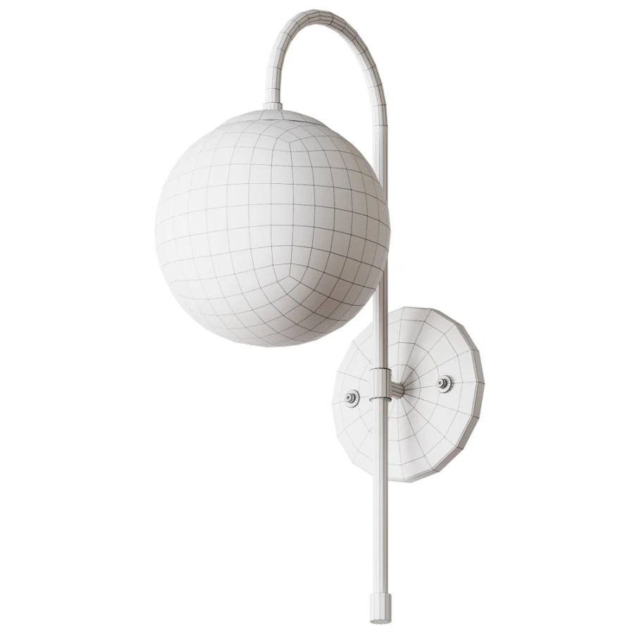 Wall Light E27 MB3167 Gold with a White Ball - Image 4