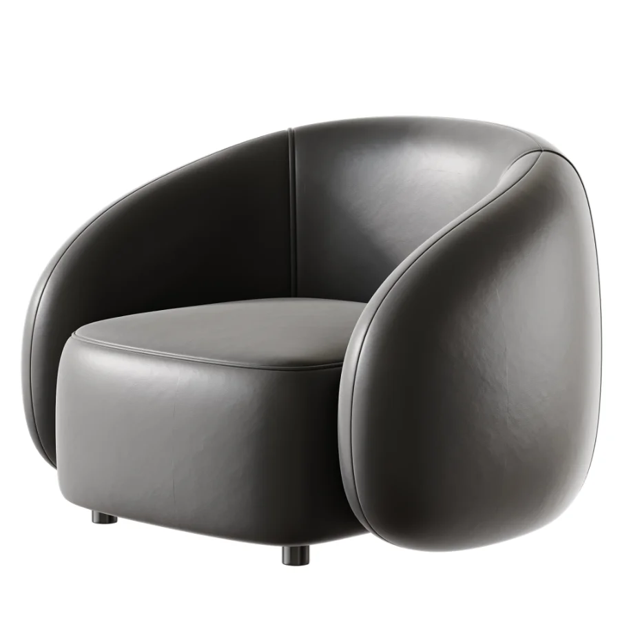 Modern Leather Armchair - Image 4
