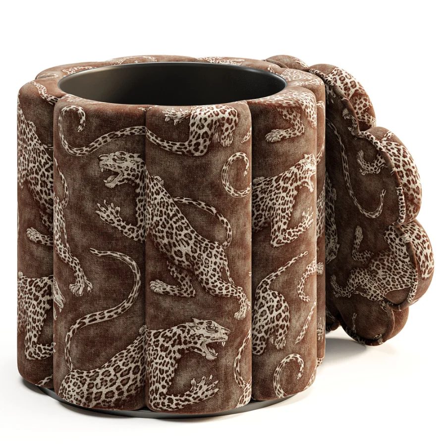 Fleur Textured Performance Velvet Storage Ottoman - Image 2