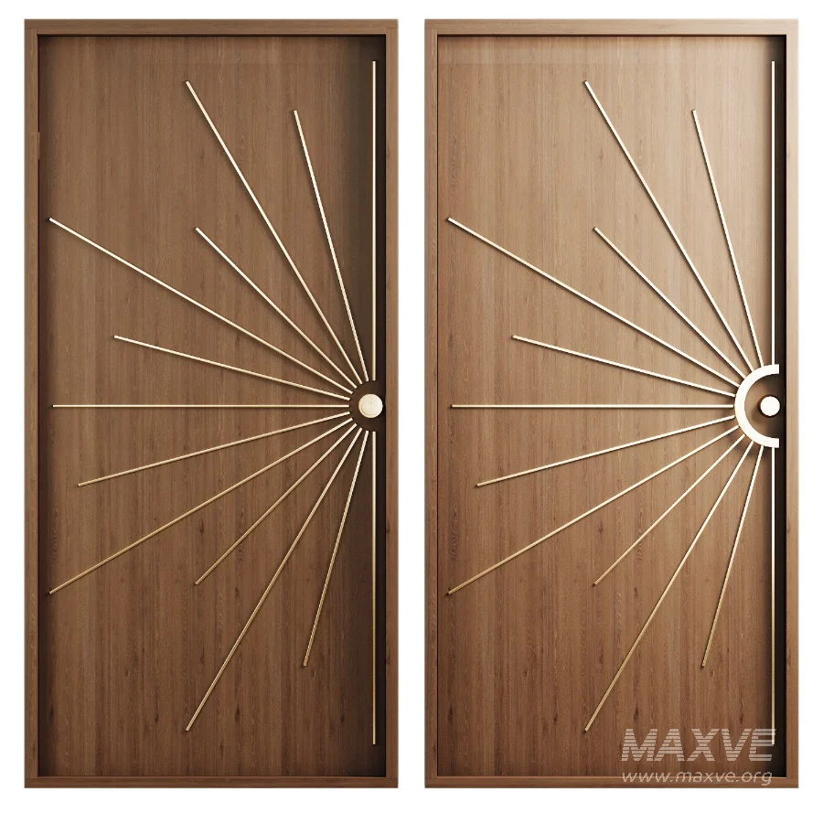 Modernist entry walnut doors collection - Image 2