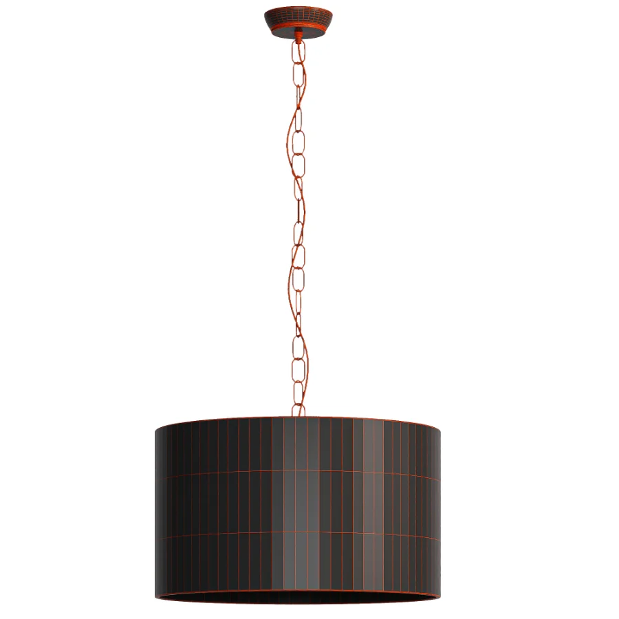 Brass Linen Fabric Pendant Lamp - Image 4