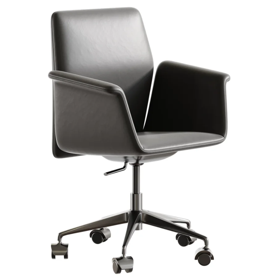 Swivel leather office chair - Image 4