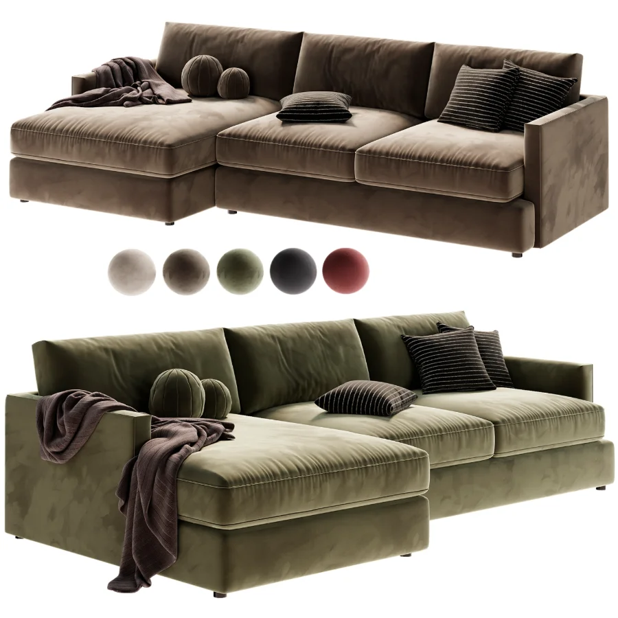 Lounge Deep 2 Piece Sectional Sofa with Chaise Lounge - Image 3