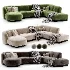 Naduvi Miley Velvet Right Cremekleurig Sofa - Thumbnail 3