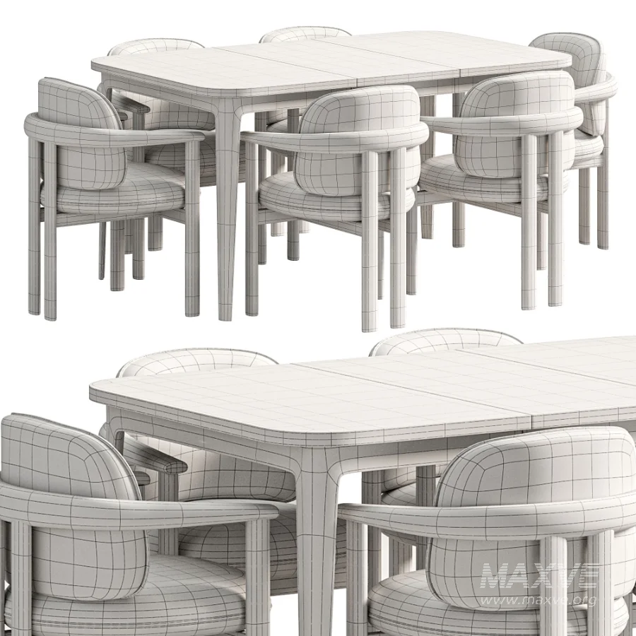 Dining set Teti Chair Extending Dining Table - Image 5