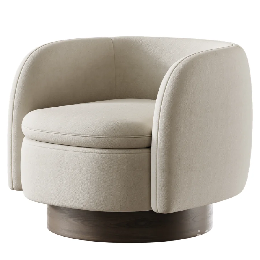 Muir Taupe Velvet Swivel Chair - Image 2