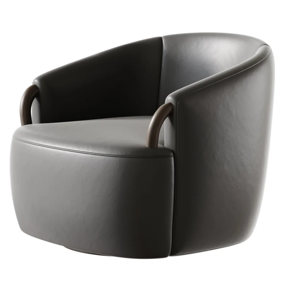 Crate & Barrel Rapallo Swivel Chair - Image 4