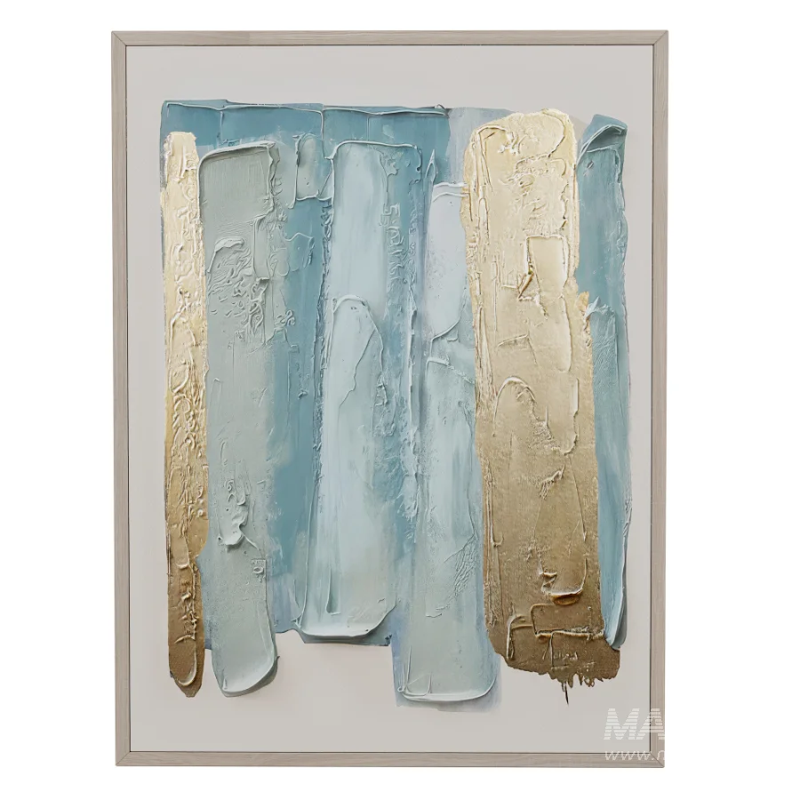 Blue Drift Framed Champagne Painted Wall Art Set of 2 by Z Gallerie - Image 4