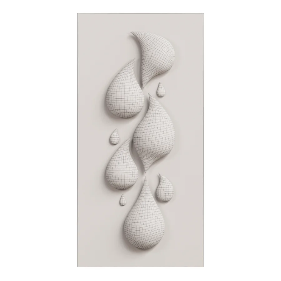 Modern Circular Wall Sculpture with Water Droplet Design DZJ-693 - Image 5