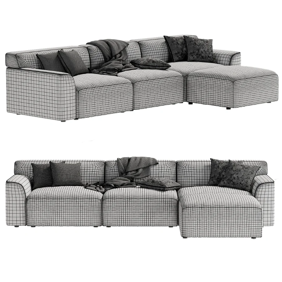 Morell 4 Piece Upholstered Modular Sofa - Image 4