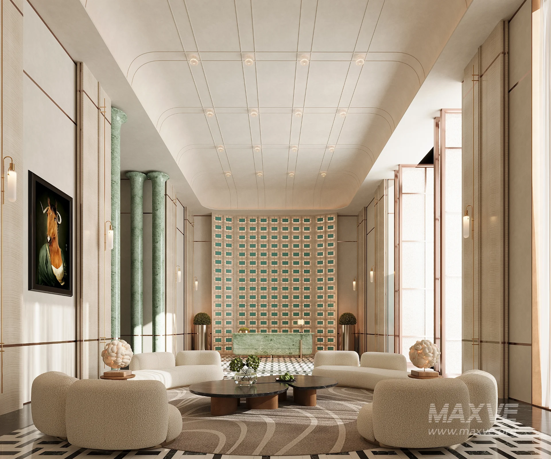 Modern living room lobby