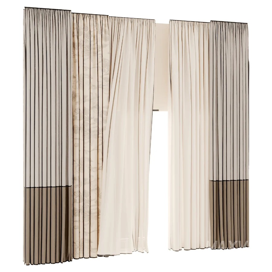 Silk and Cotton Curtain Set 132 - Image 1