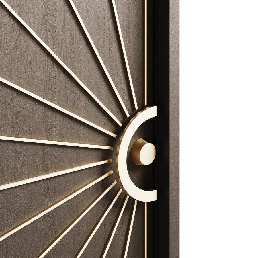 Modernist entry walnut doors collection - Image 9
