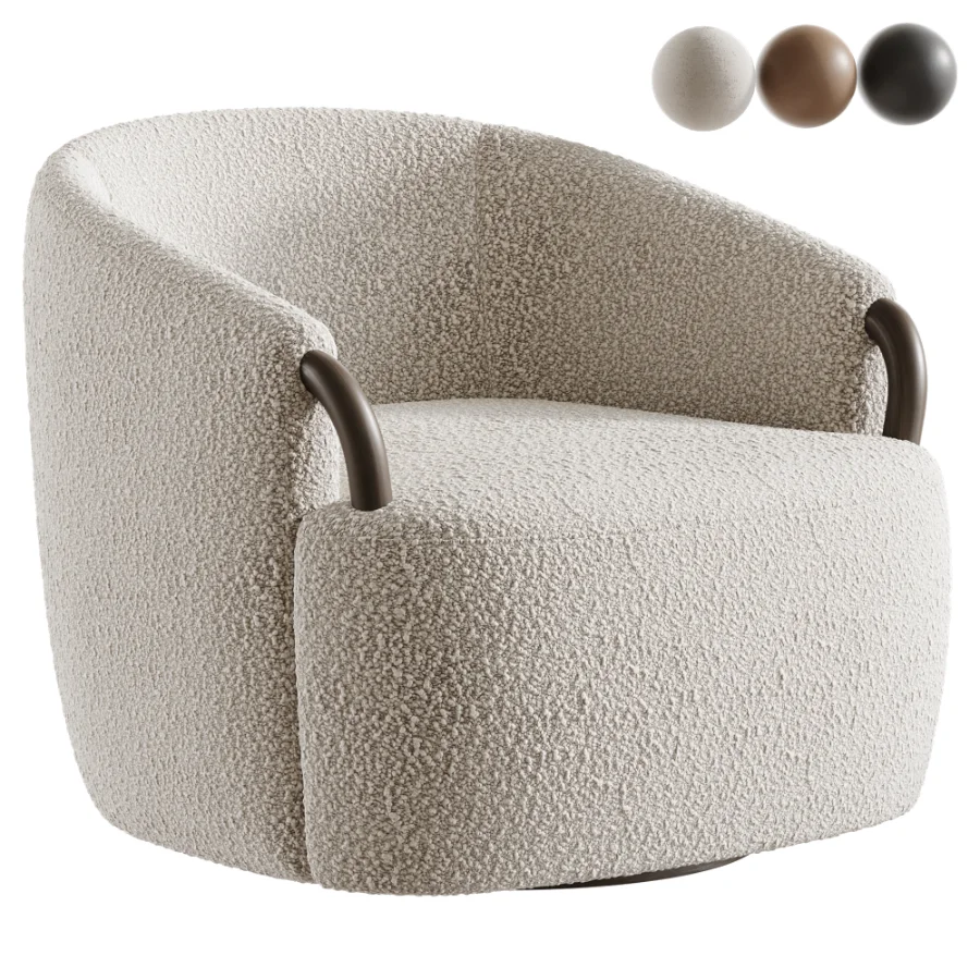 Crate & Barrel Rapallo Swivel Chair - Image 1