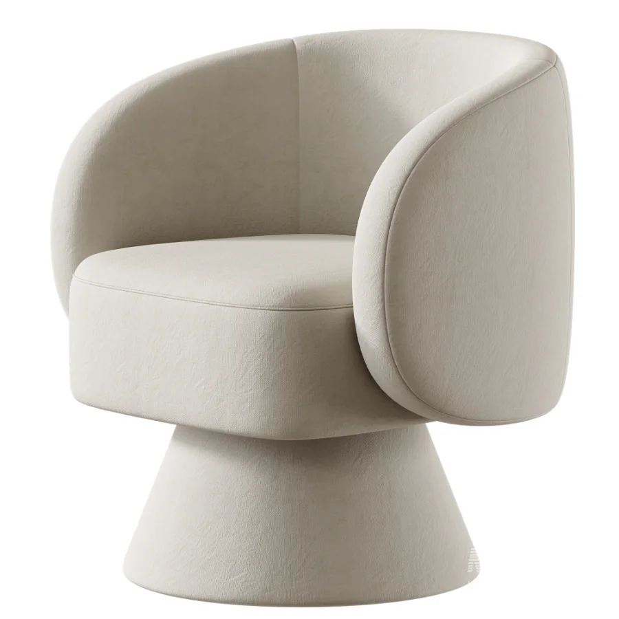 Modern Upholstered Swivel Barrel Chair - Image 2