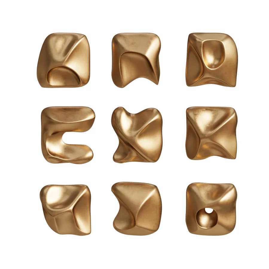 Wall Art Set of Modern Sculptural Clay Elements - Image 3