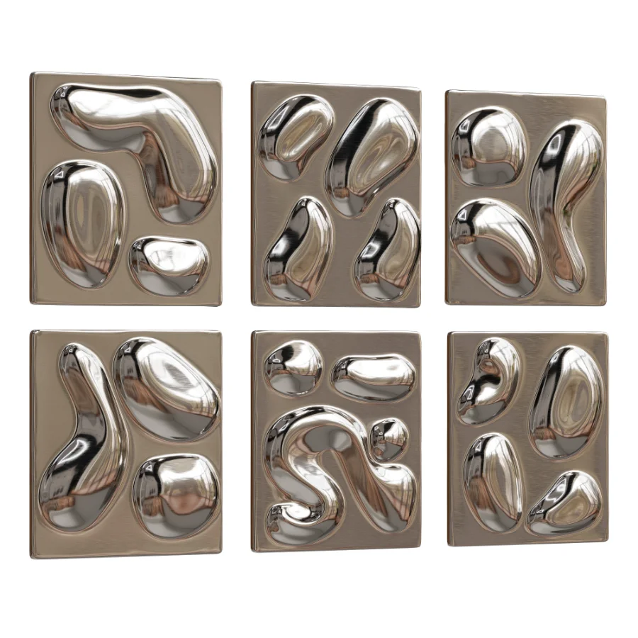 Wall Sculpture Set Modern Gold Relief 27 - Image 5