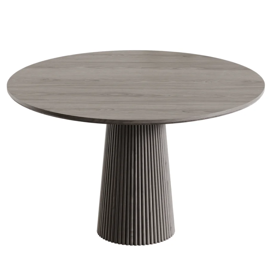 Akira Fluted Round Wooden Table - Image 4