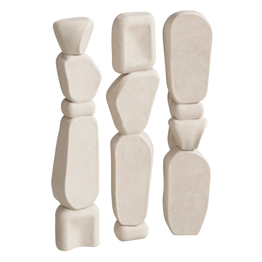 Minimalist Plaster Stacked Sculptures - Image 2