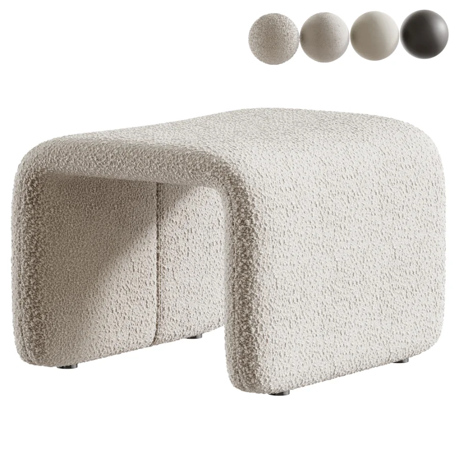 Etcetera Footstool Creme White - Image 1